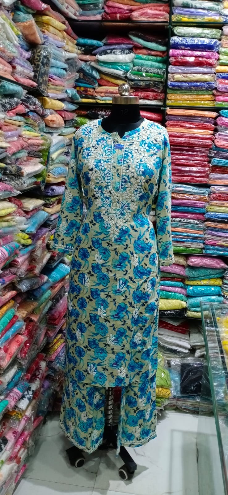 Mul cotton kurta palazzo set