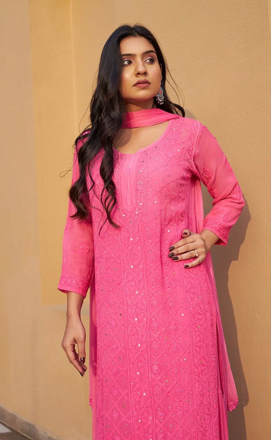 Viscose 3pc set with mukesh work