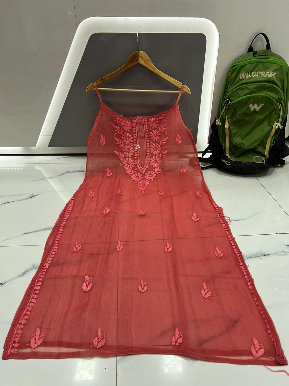 Georgette strap kurta