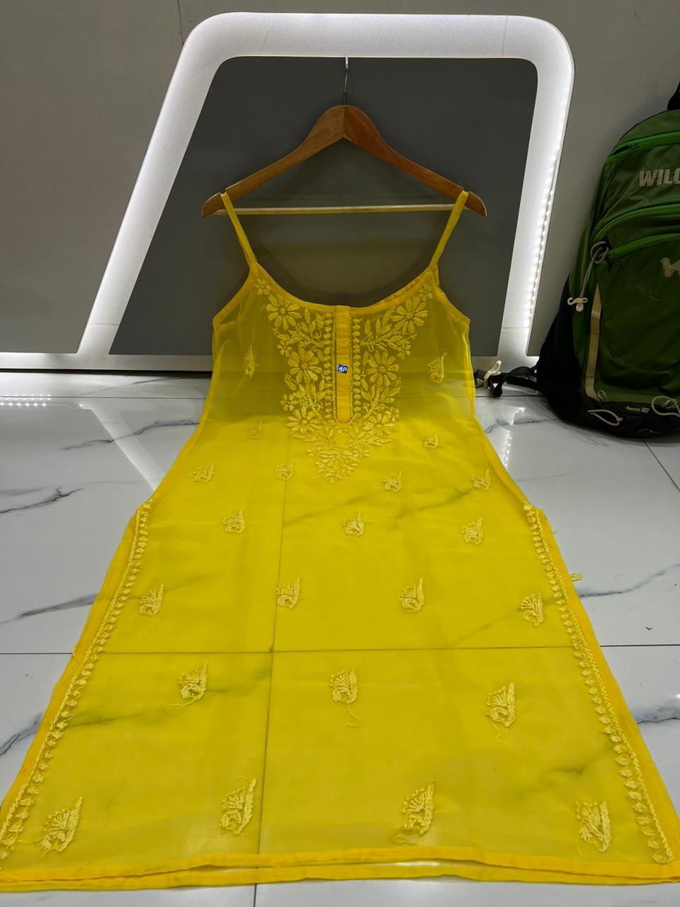 Georgette strap kurta