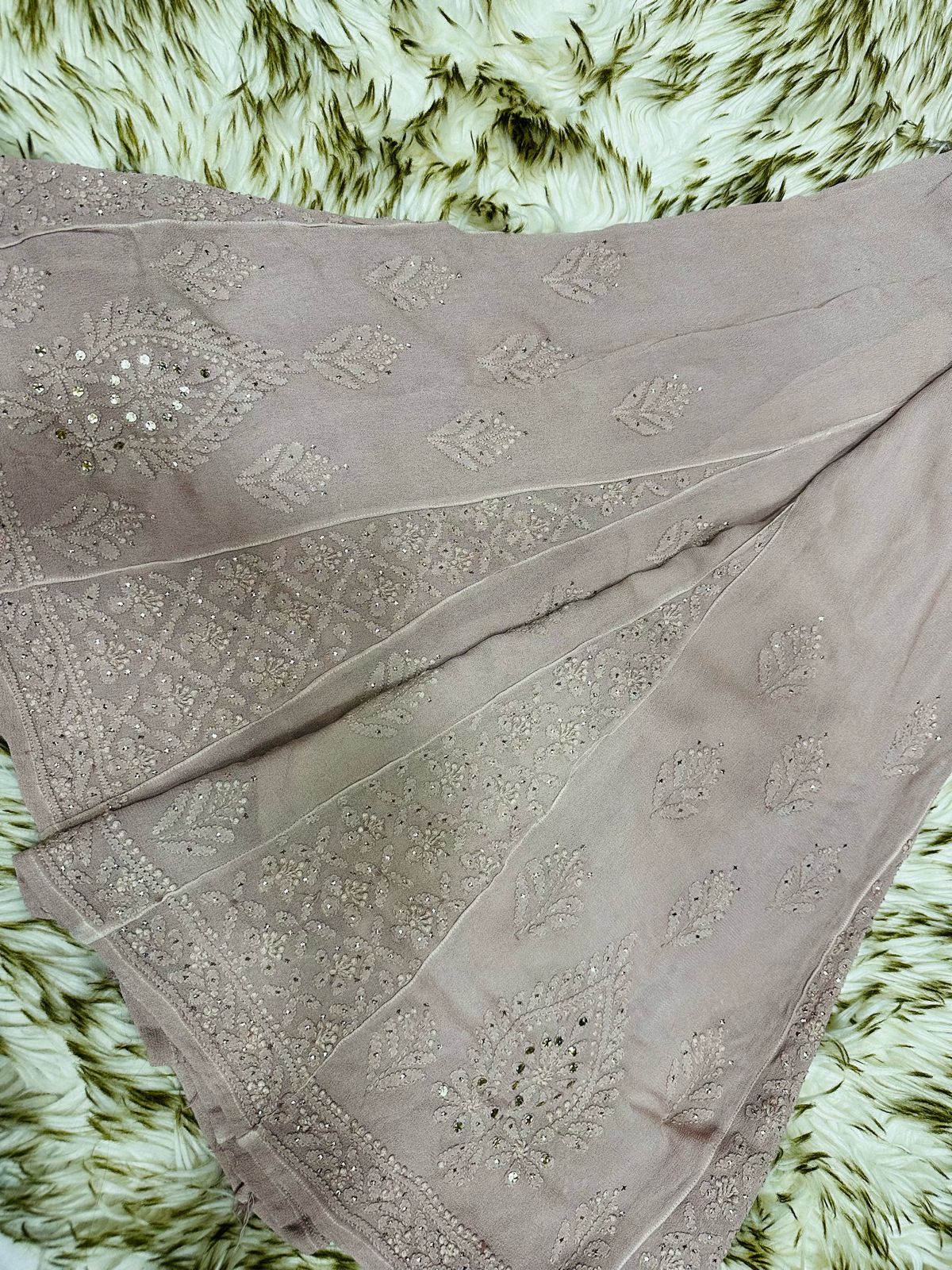 Viscouse kurta sharara set with mukesh work