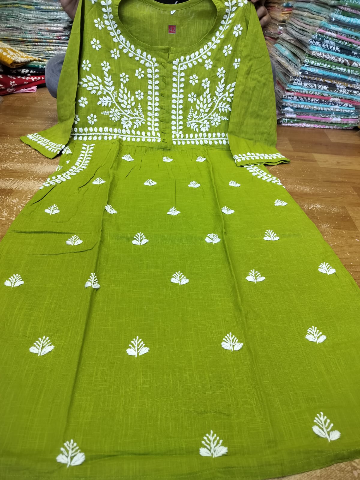 Slub cotton kurta with pockets