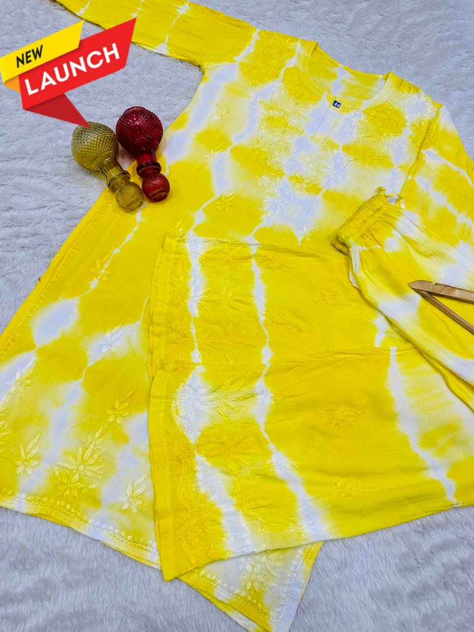 Tye & Dye Kurti With Palazzo