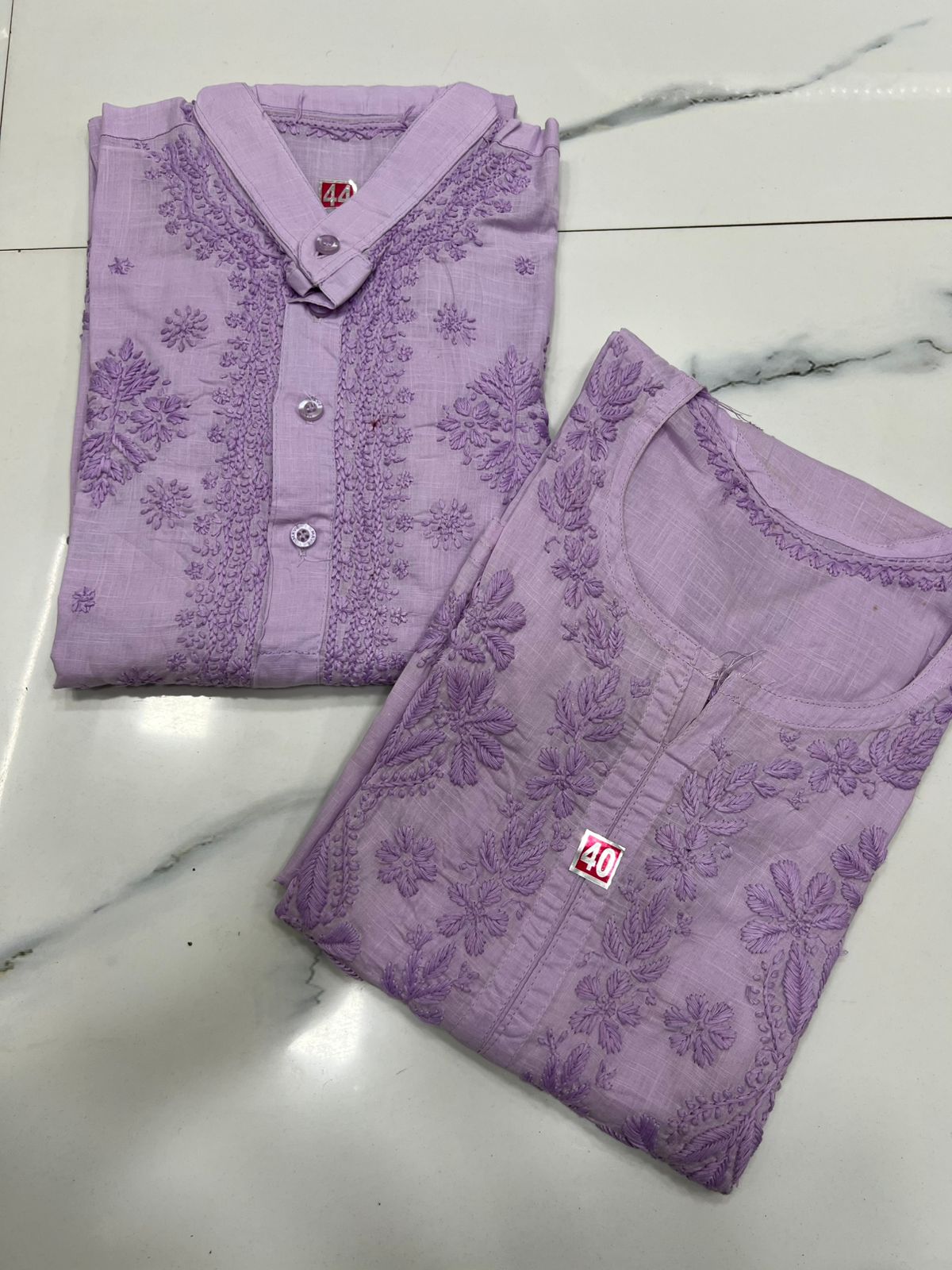 Couple wears men and women cotton set