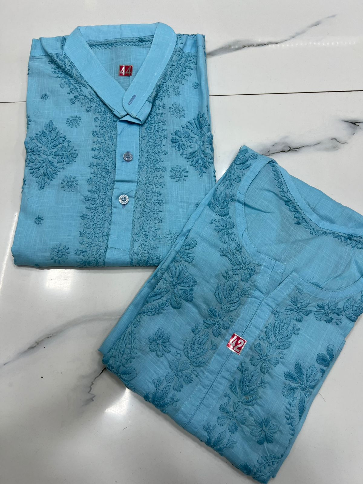 Couple wears men and women cotton set