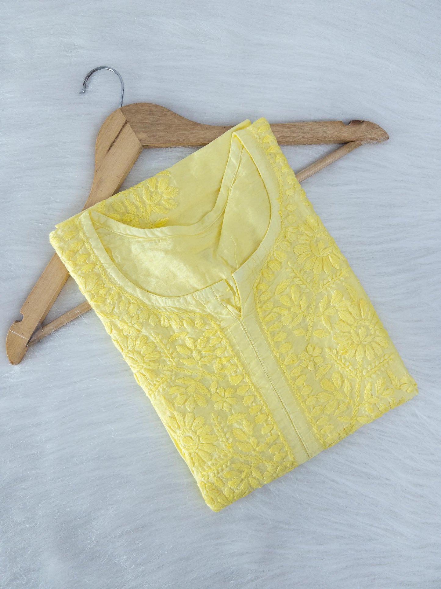 Plus size Chanderi kurta with beautiful handwork chikankari