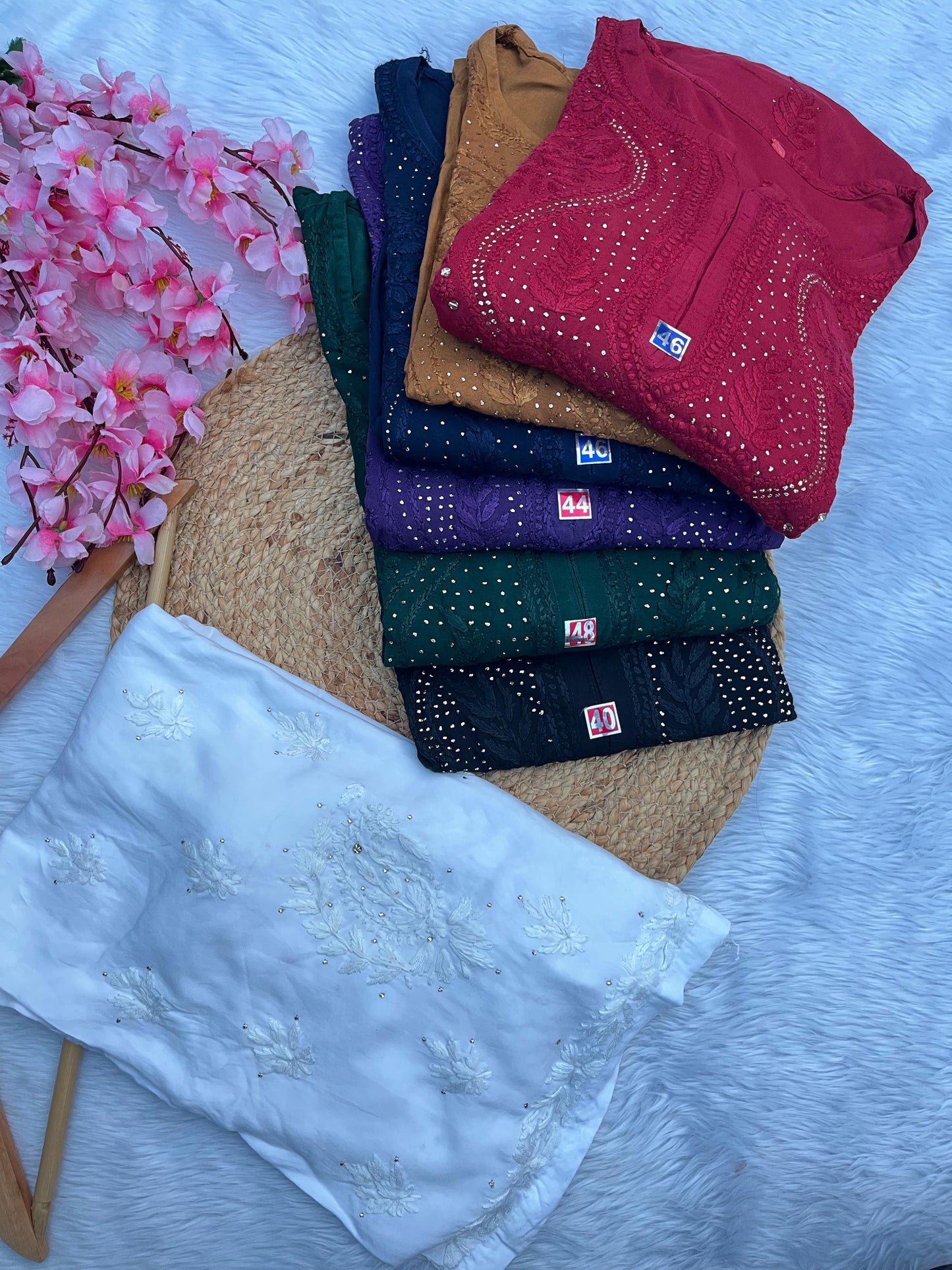 Soft Rayon kurta and palazzo with beautiful mukaish and chikankari handwork