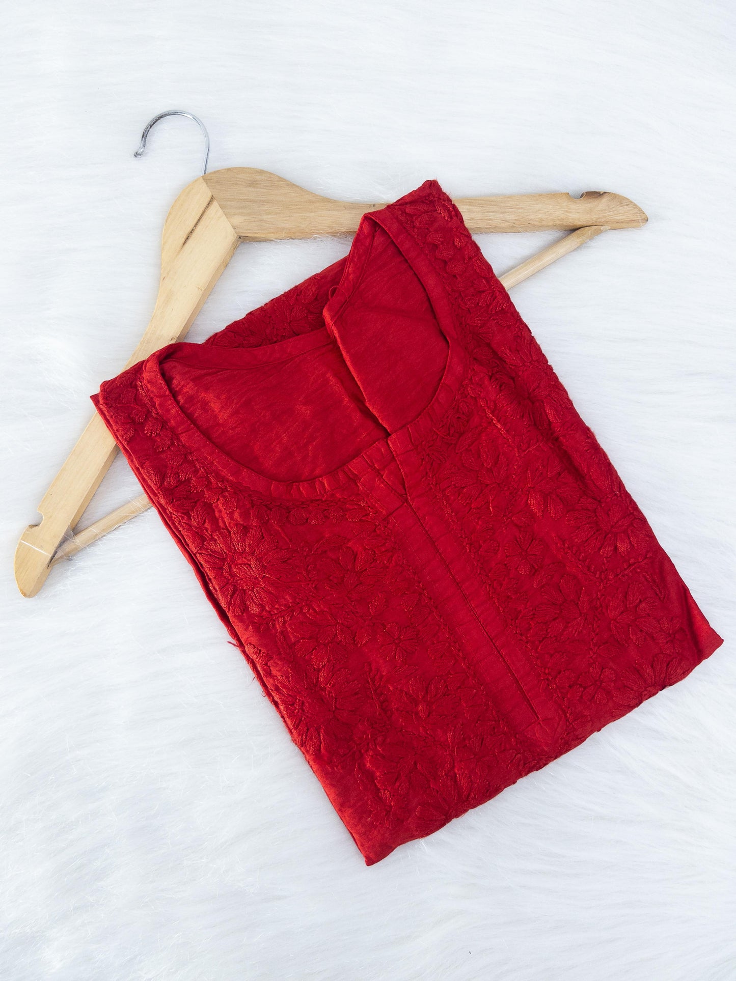 Plus size Chanderi kurta with beautiful handwork chikankari