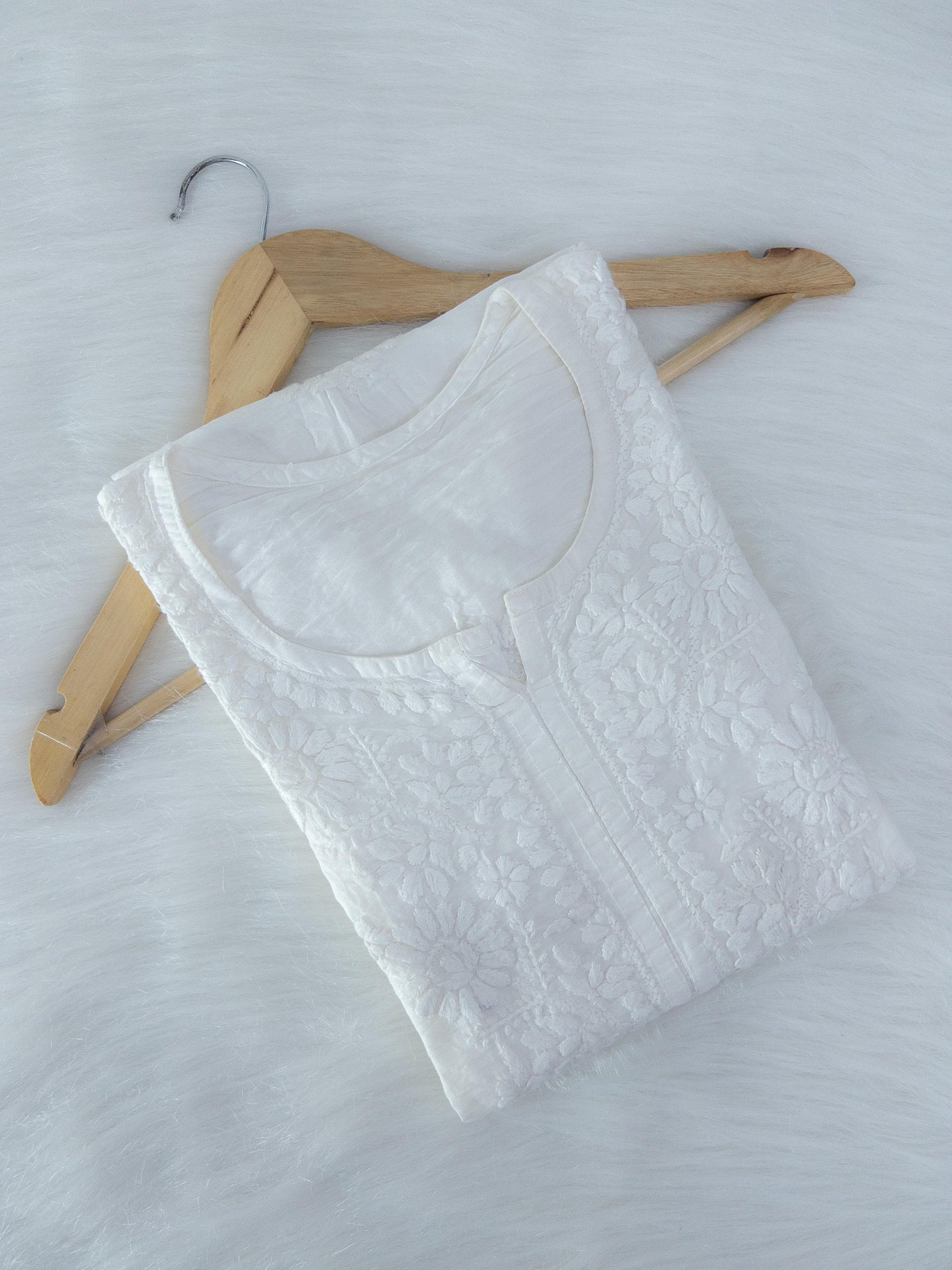 Plus size Chanderi kurta with beautiful handwork chikankari
