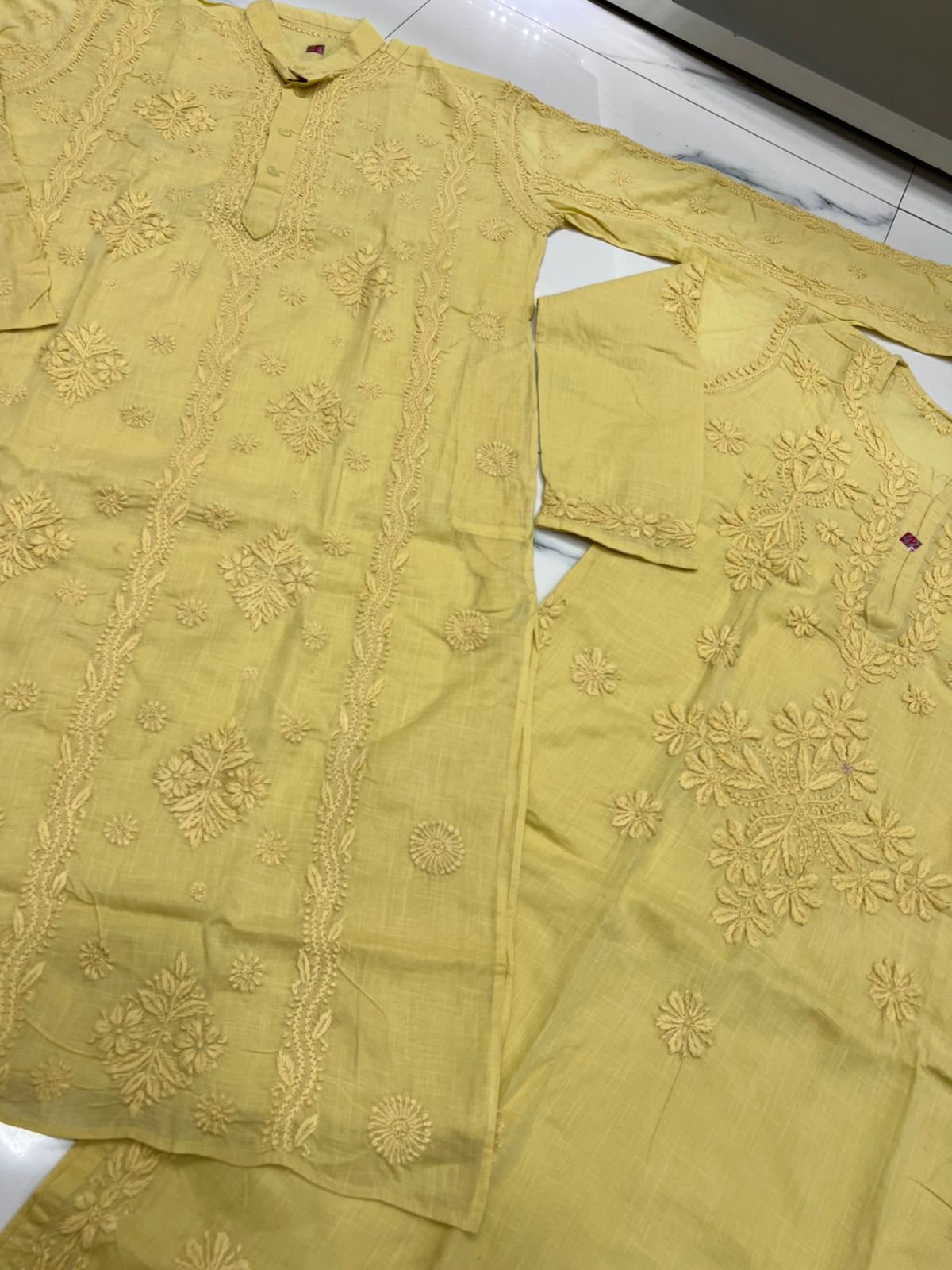 Couple wears men and women cotton set