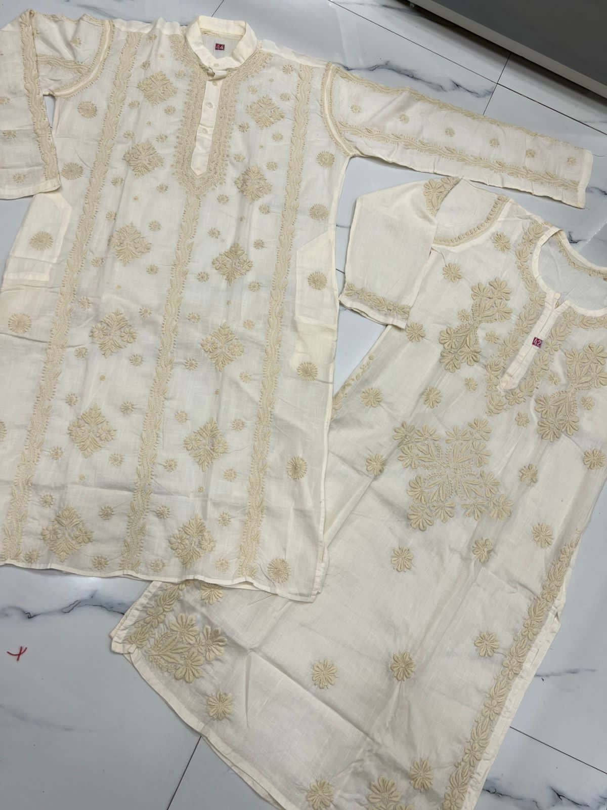 Couple wears men and women cotton set