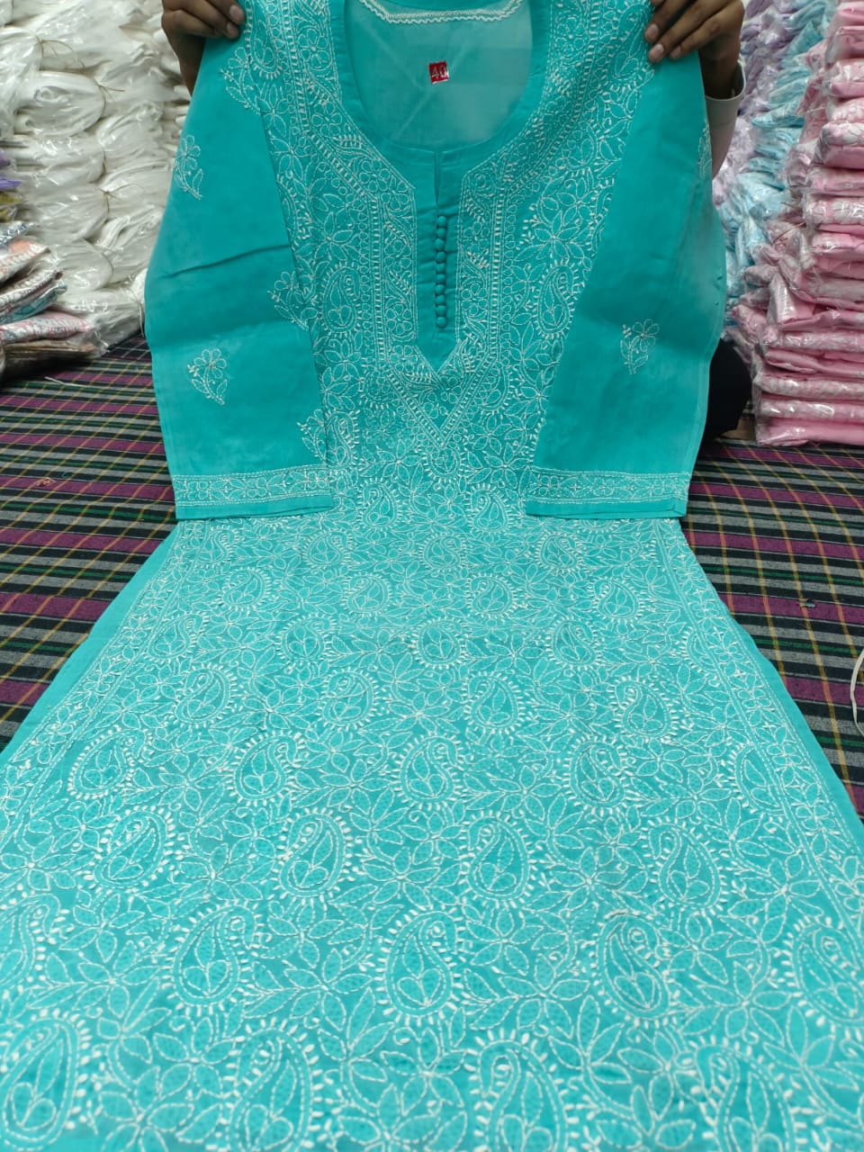 Cotton Front Jaal Kurti