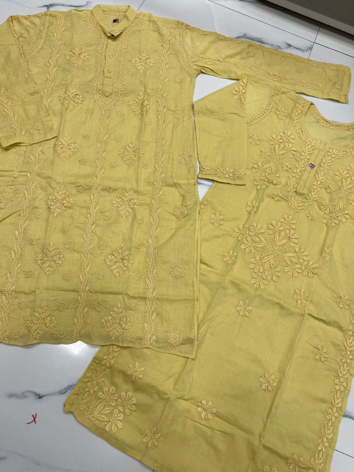 Couple wears men and women cotton set
