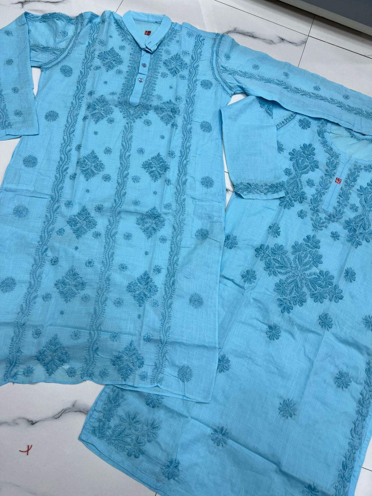 Couple wears men and women cotton set