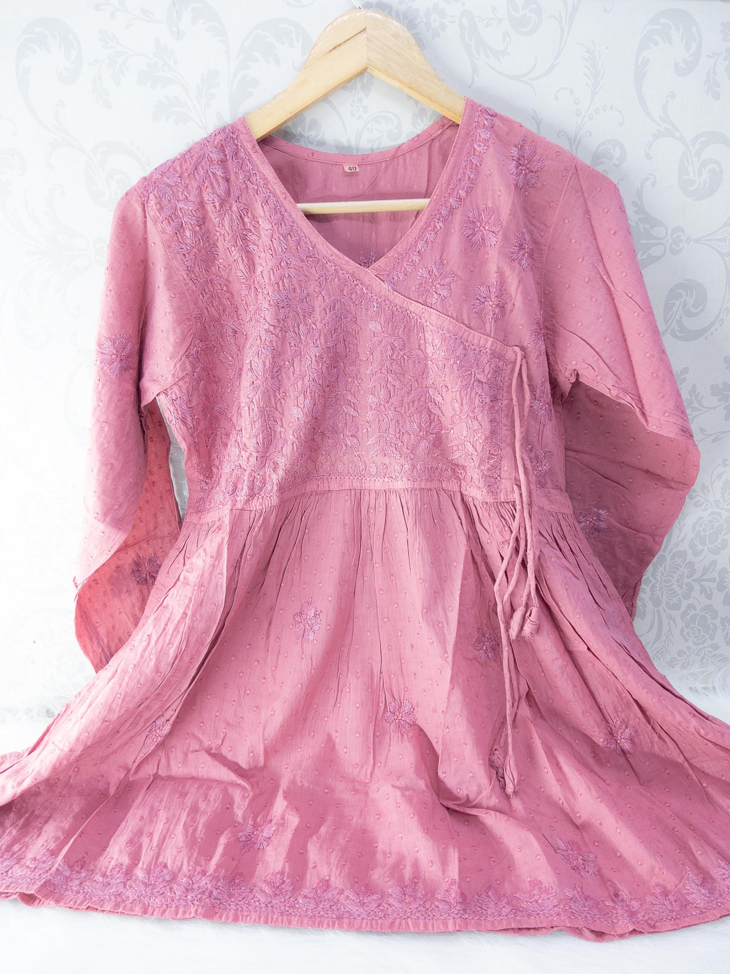 Dobby cotton short gown