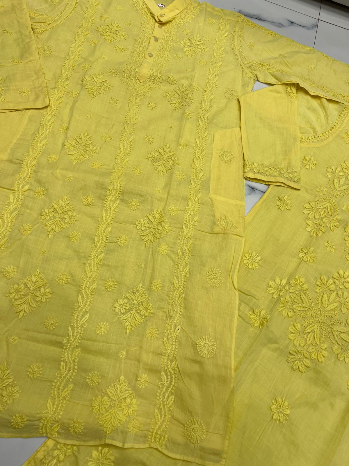 Couple wears men and women cotton set