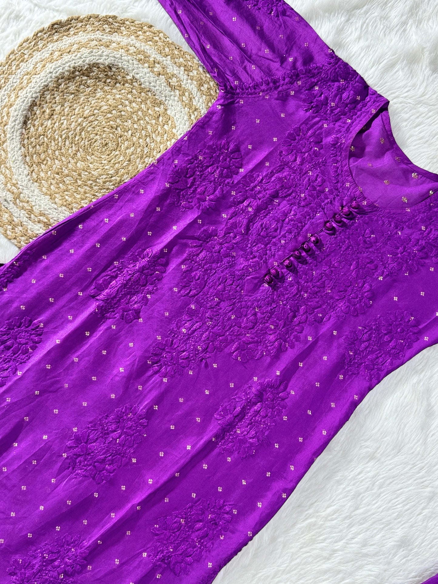 Chanderi 2pc kurta and bottom set