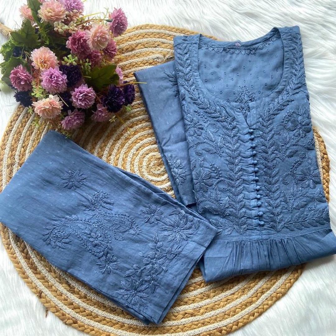 Nayra cut 2pc dobby cotton set