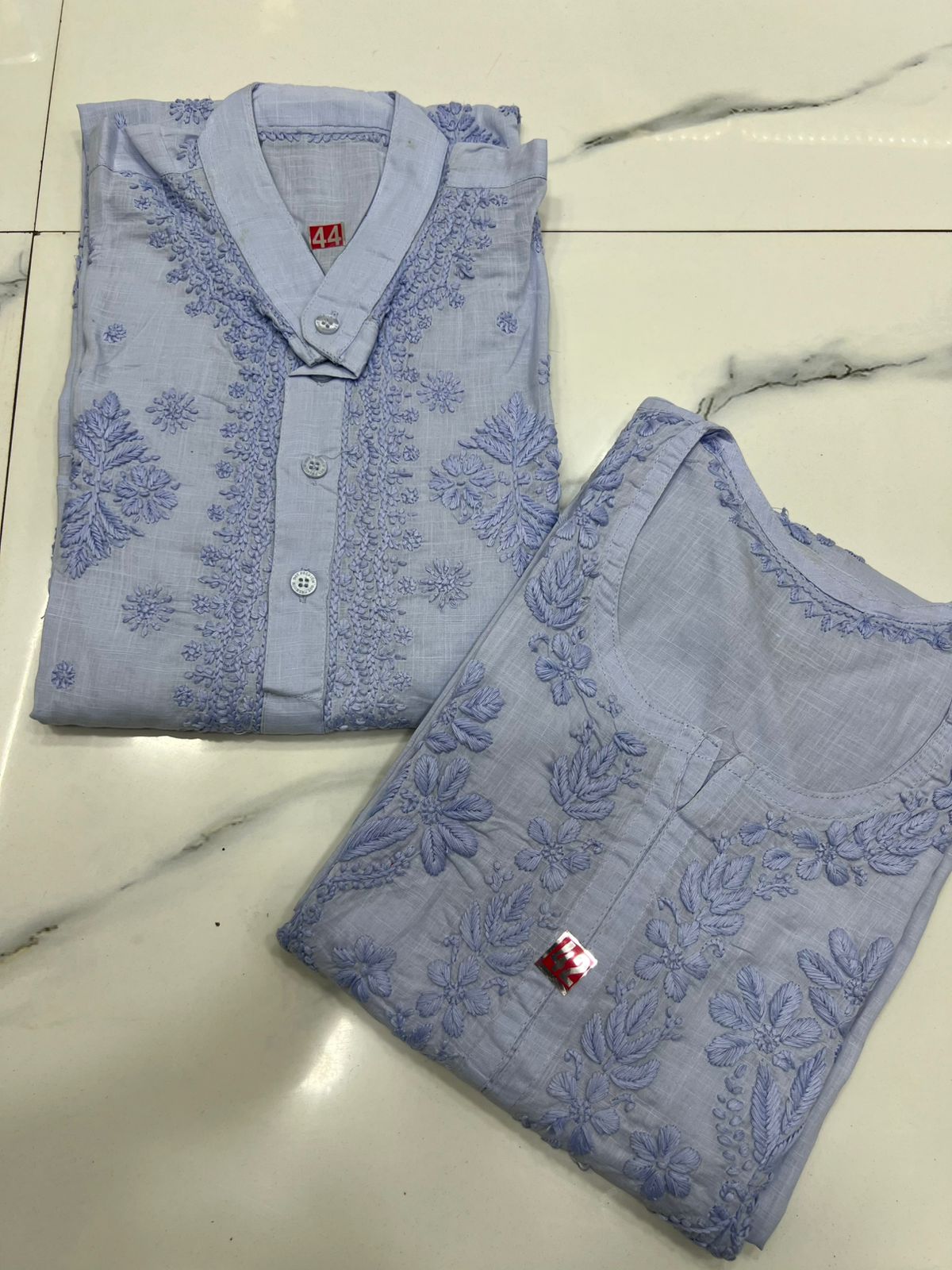 Couple wears men and women cotton set