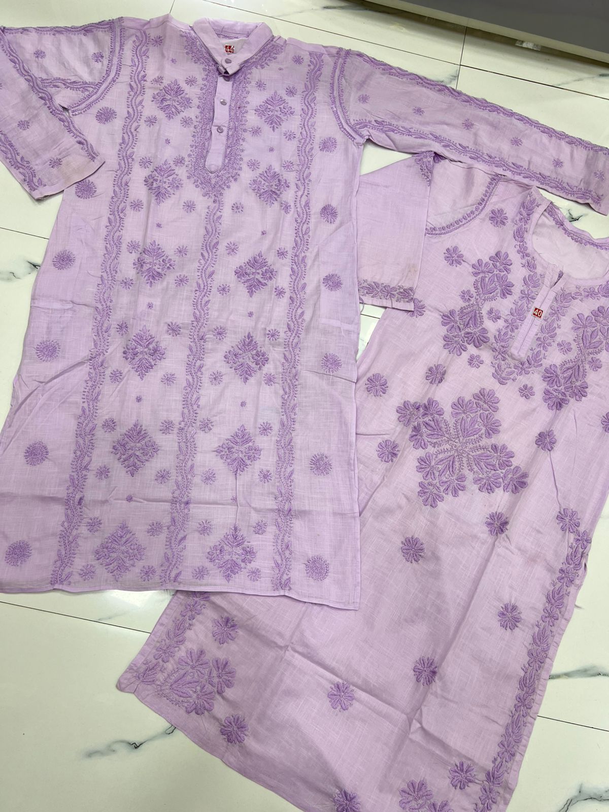 Couple wears men and women cotton set