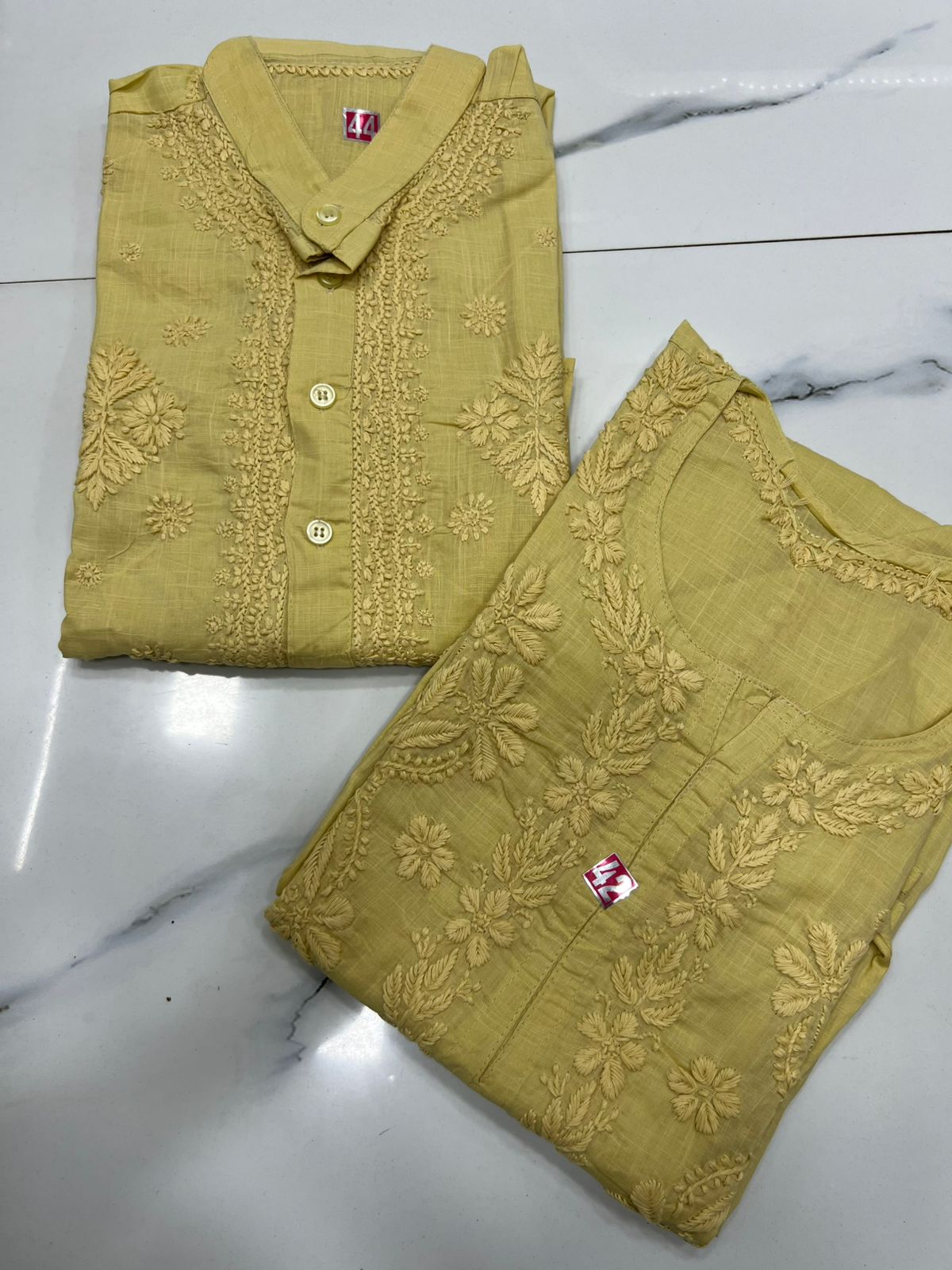 Couple wears men and women cotton set