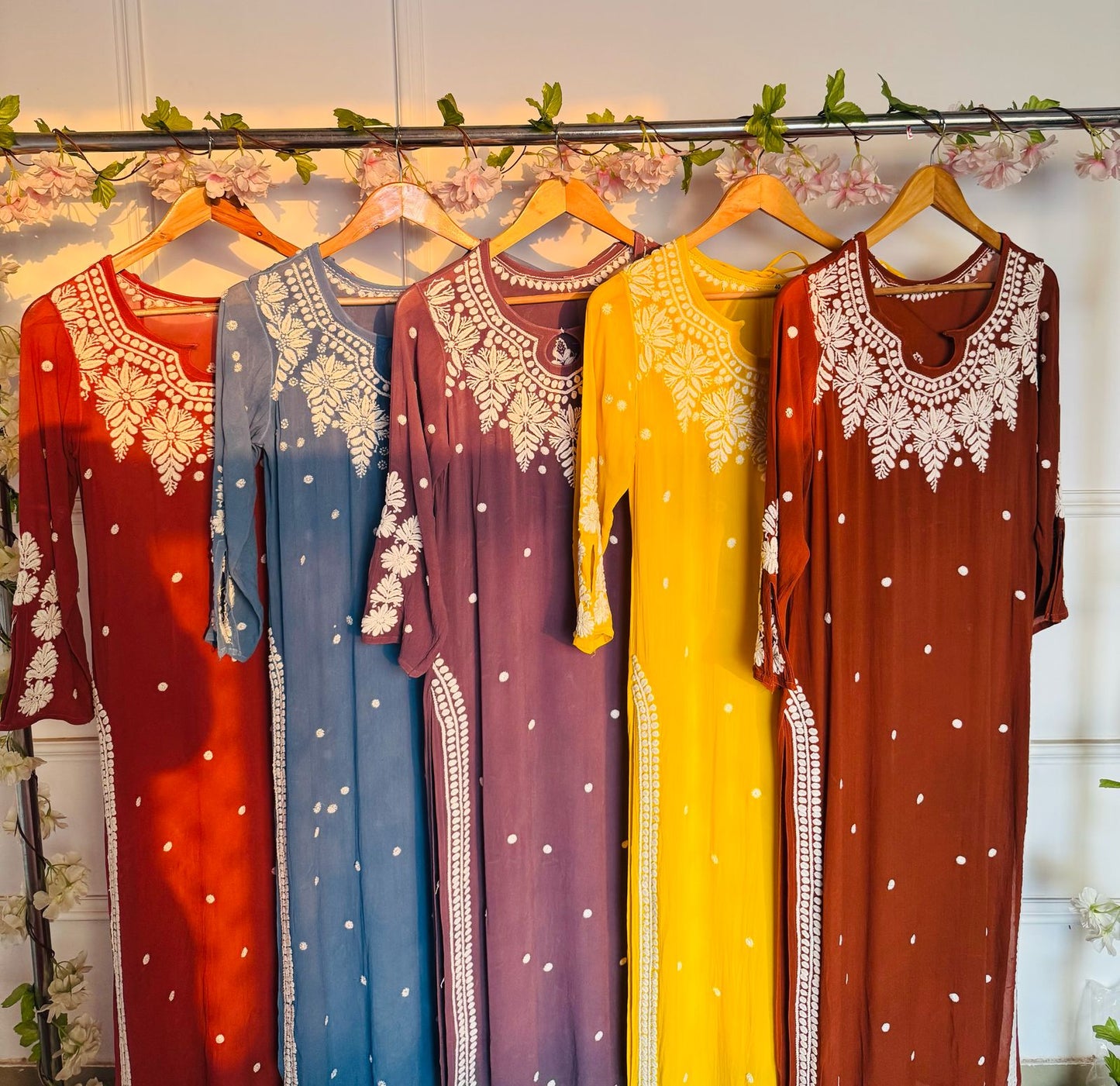 Viscose 3D chikankari handwork kurta