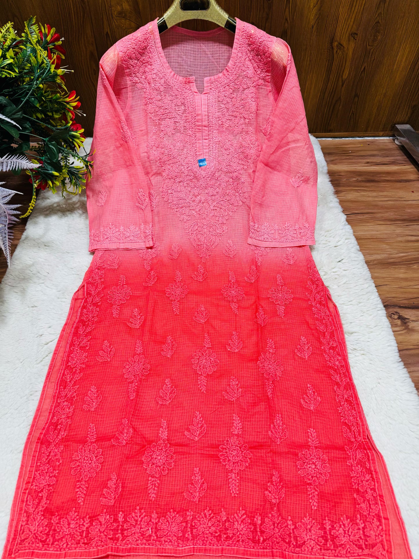 Kota doria kurta Ombre dyed