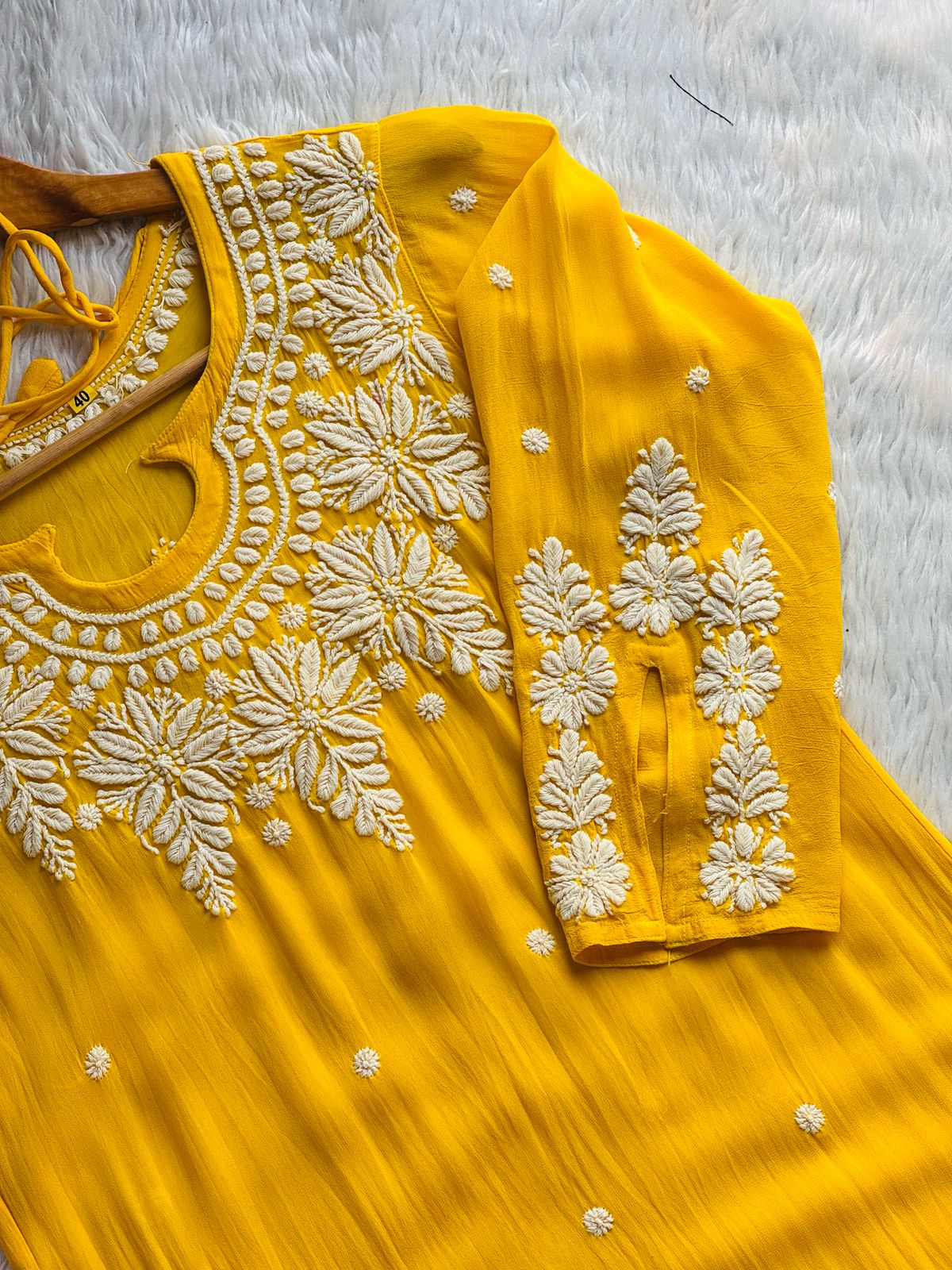 Viscose 3D chikankari handwork kurta