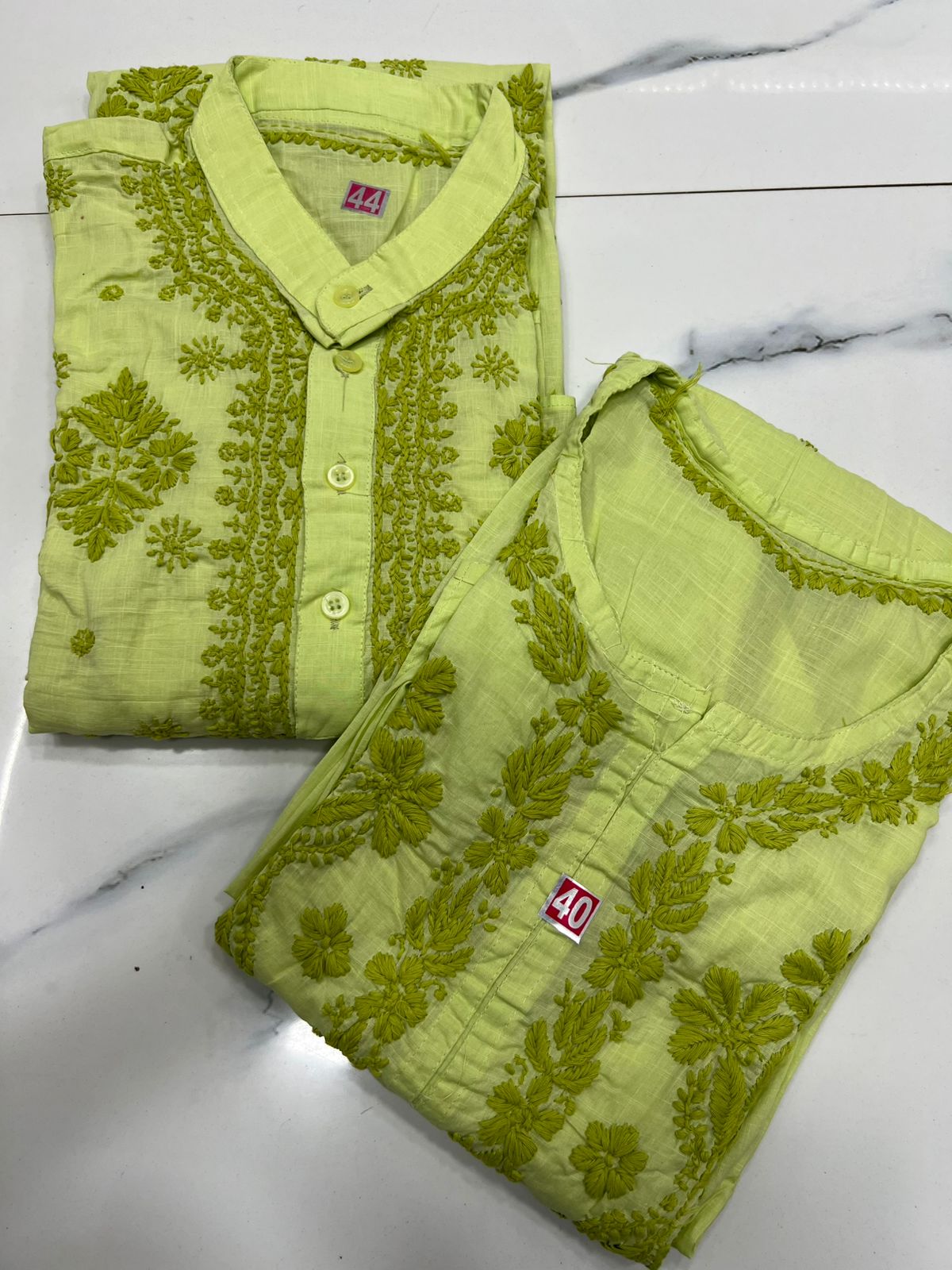 Couple wears men and women cotton set