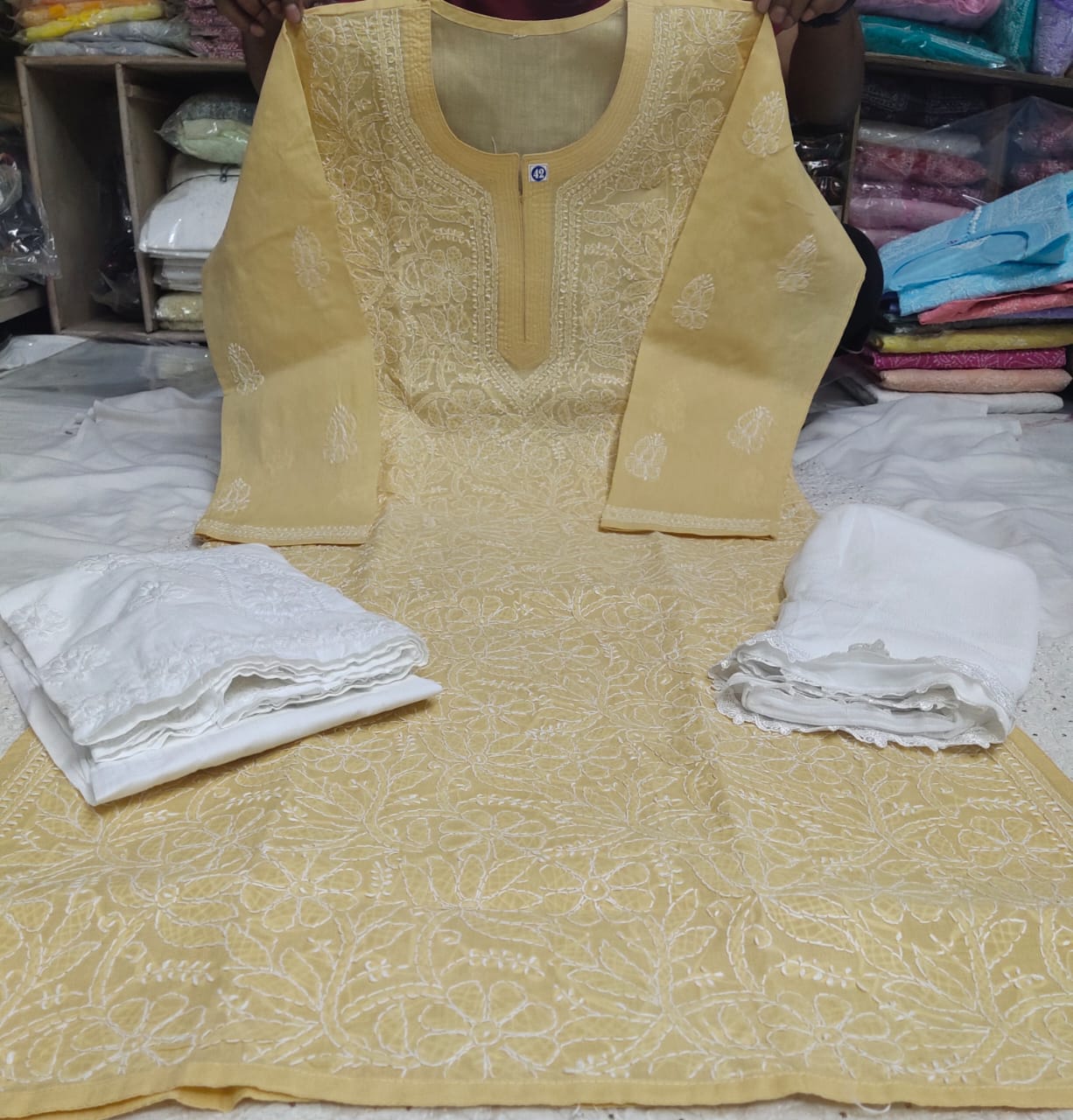 Cotton Front Jaal 3pc Set