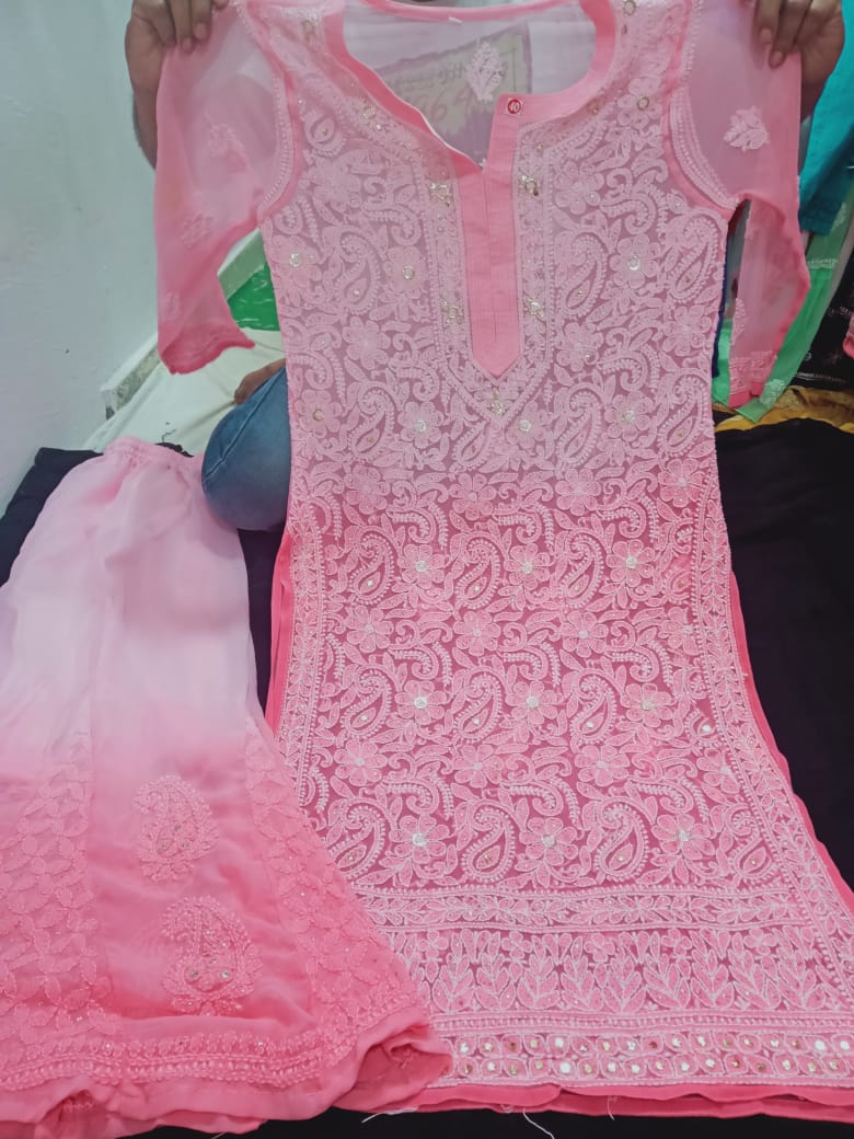 Georgette Mukesh Work 2pc Set