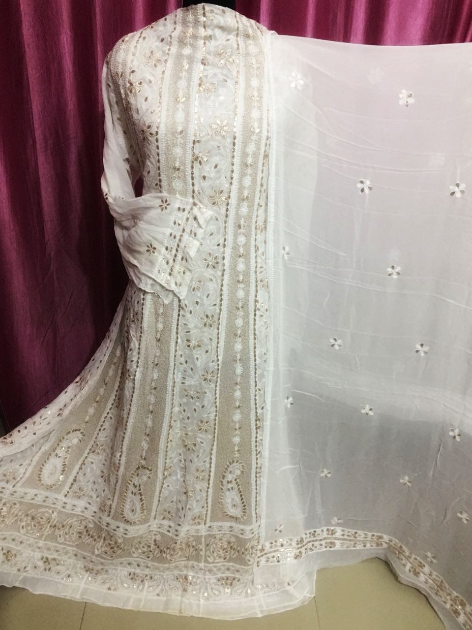 Fancy Anarkali Dupatta Set With Shalwar