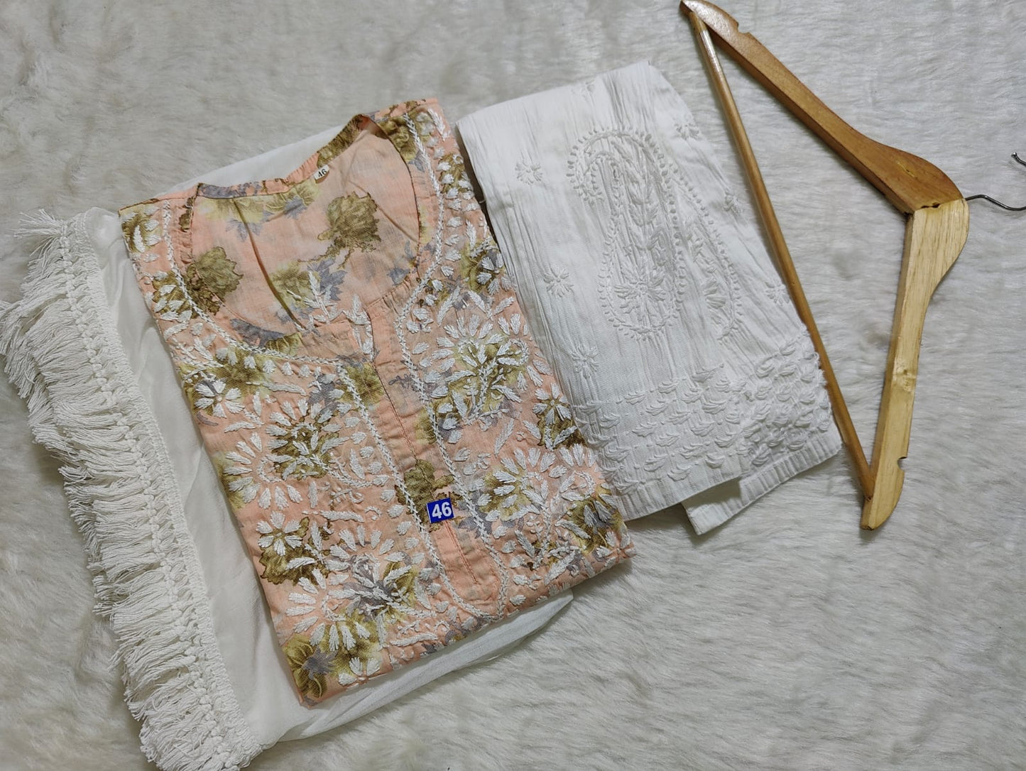 Mul Mul Kurti With Pant & Dupatta