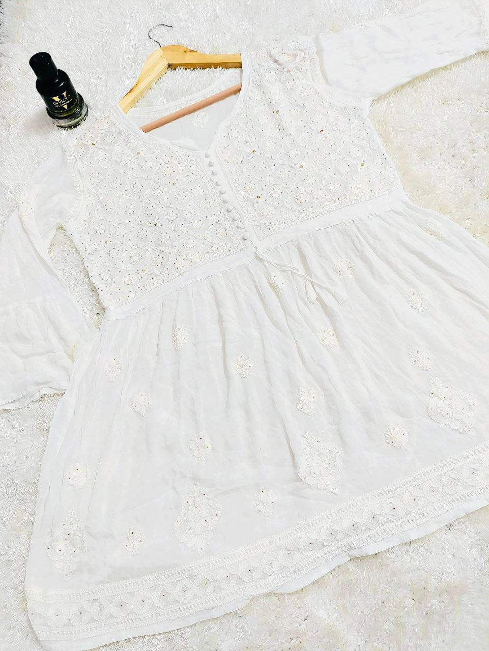 Short Dyeable Gown 3pc Set