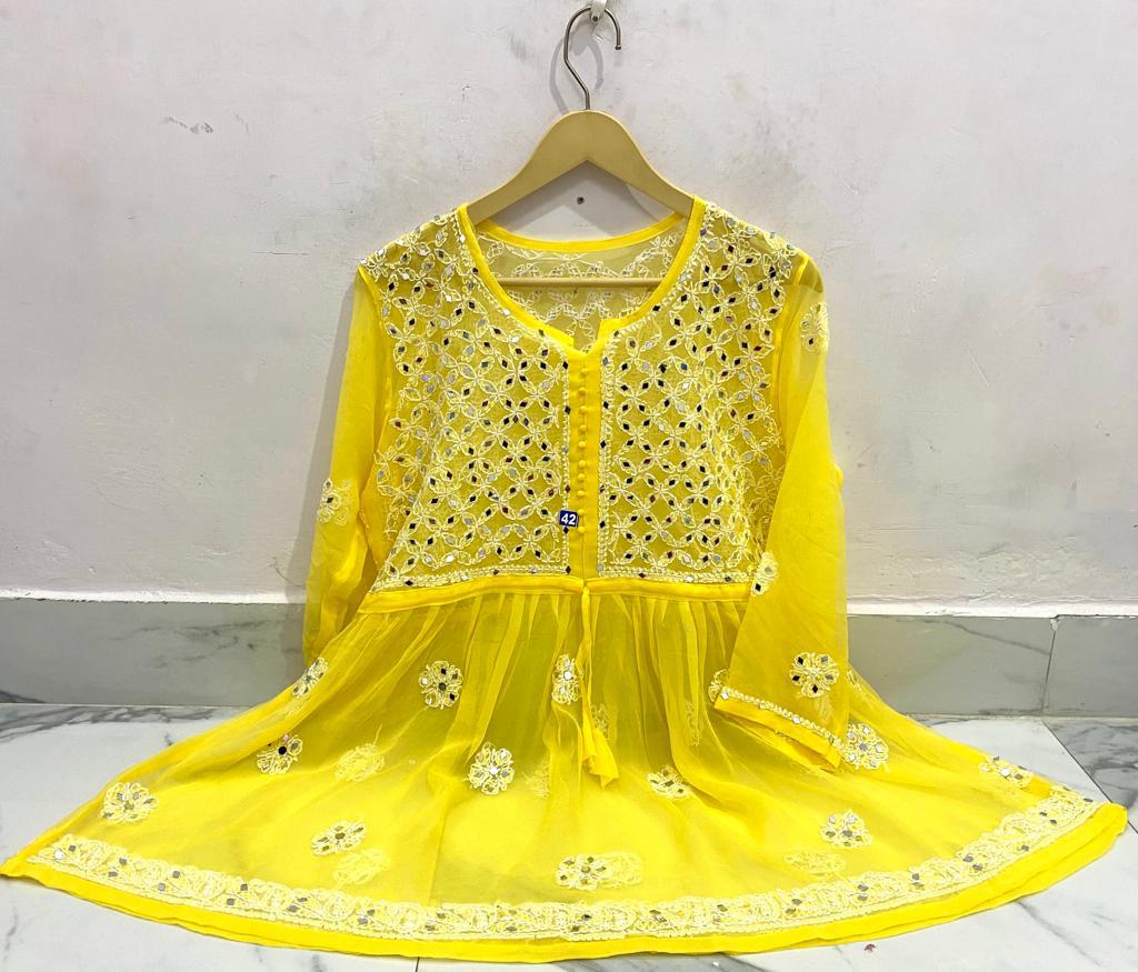 Mirror Work Short Gown