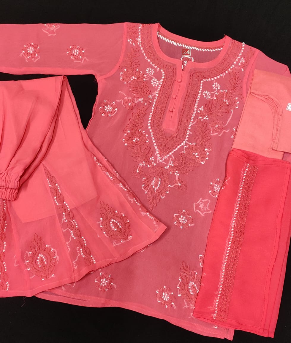 Chiffon Girls Garara Set
