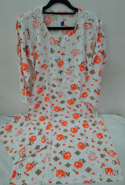 Rayon printed kurta and palazzo set