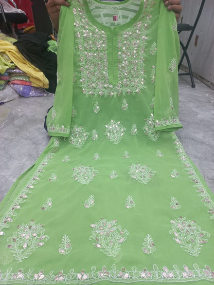 Gottapatti georgette 2pc set with matching inner