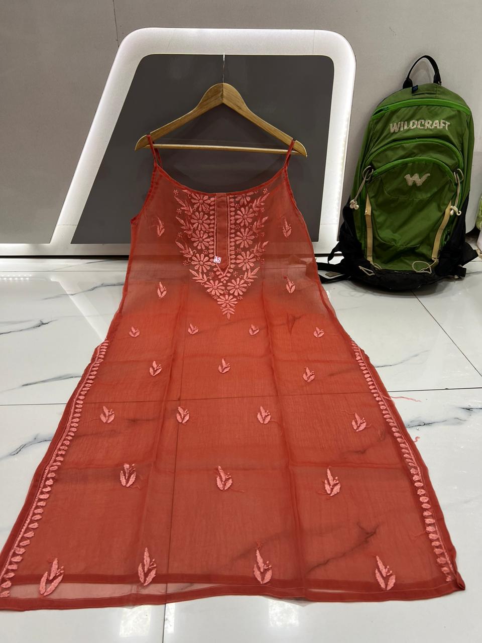 Georgette strap kurta