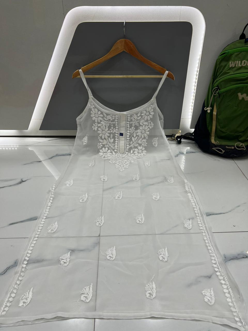 Georgette strap kurta