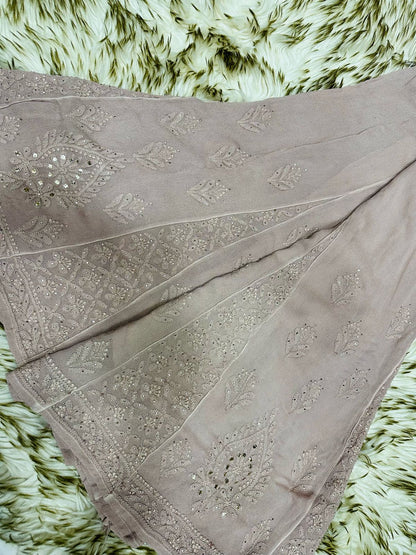 Viscouse kurta sharara set with mukesh work