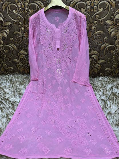 Viscouse kurta sharara set with mukesh work