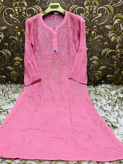 Viscouse kurta sharara set with mukesh work