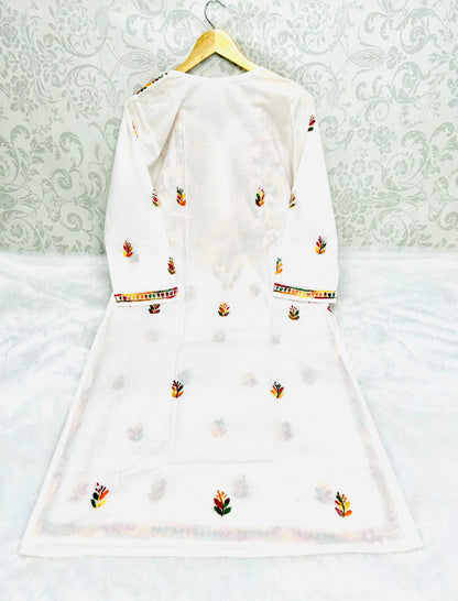 Multi Thread Work Cotton Kurti