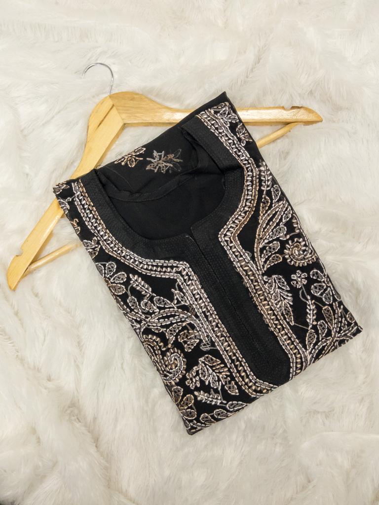 DUAL SHADE THREAD WORK KURTI