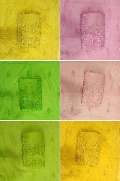 Mul Chanderi kurti Dupatta sets