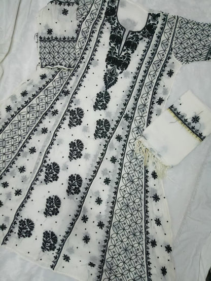 Mul Chanderi Anarkali Dupatta Set