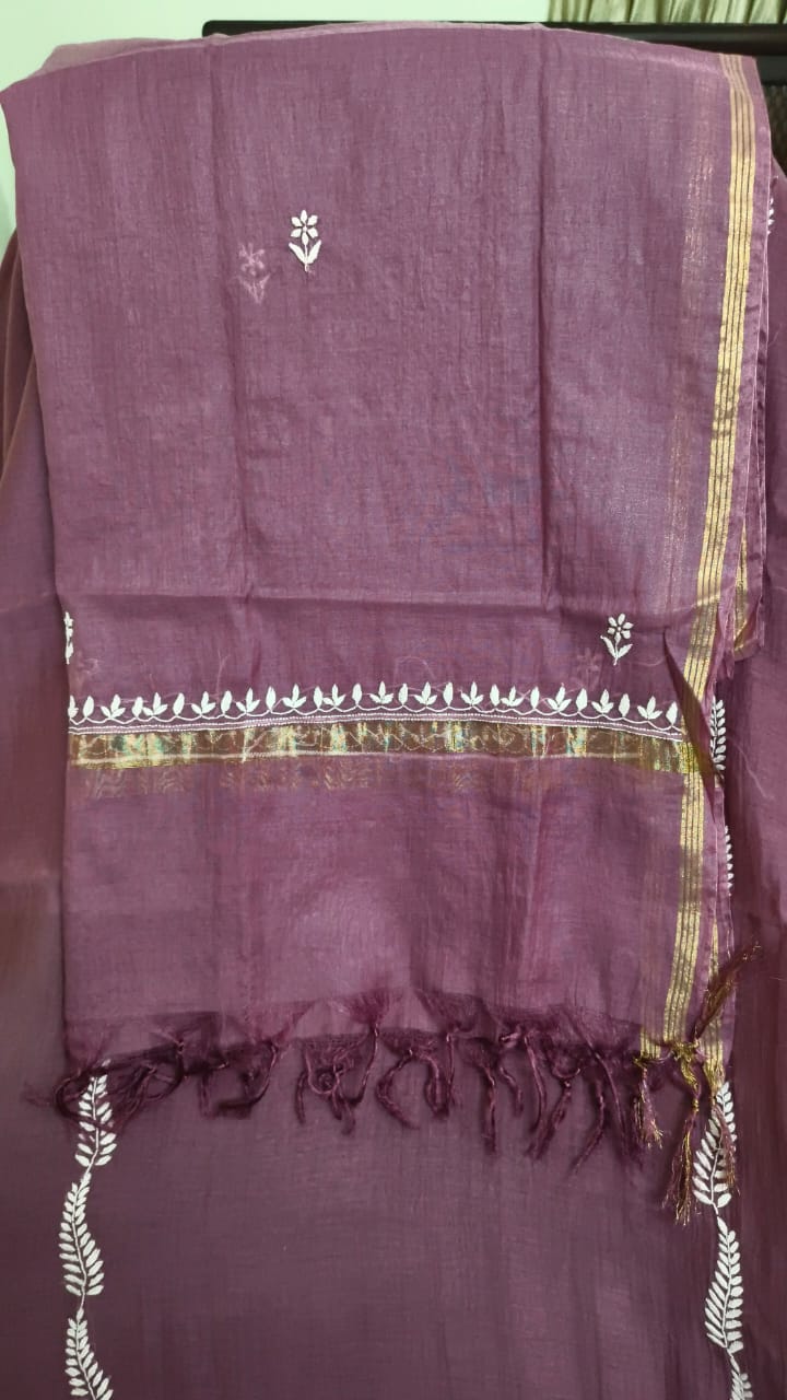 Mul Chanderi designer neck set