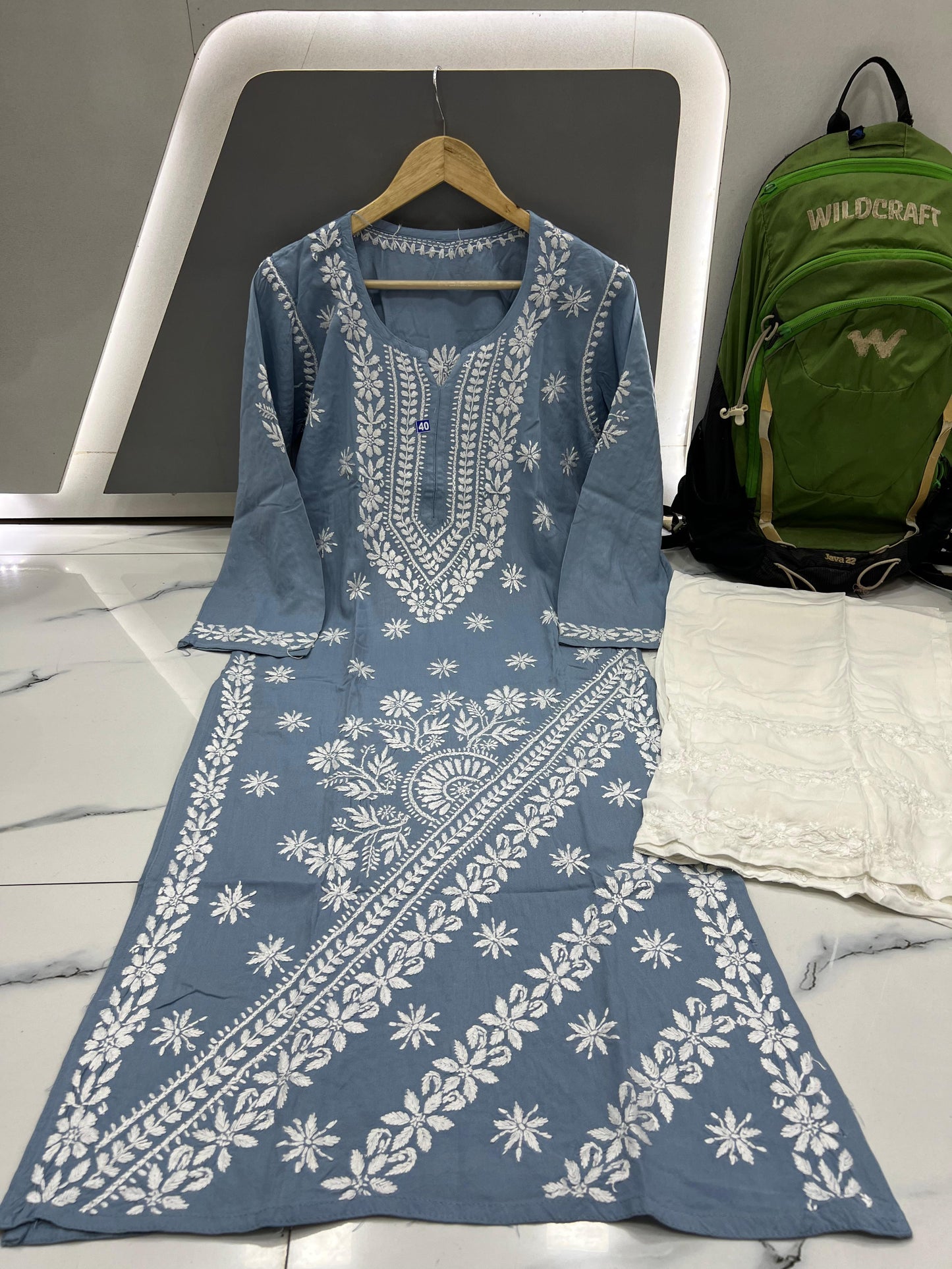 Rayon kurti side panel set