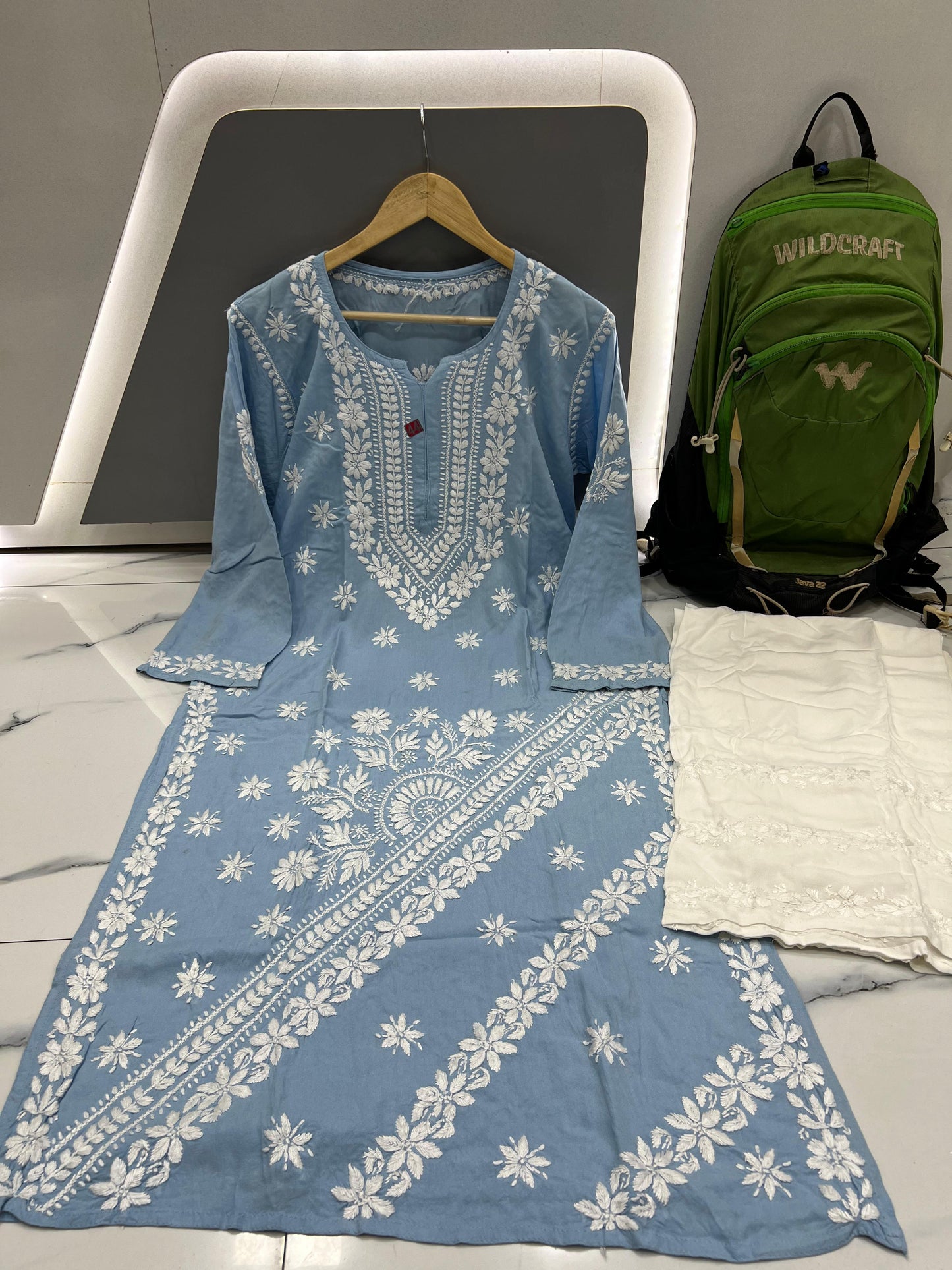 Rayon kurti side panel set